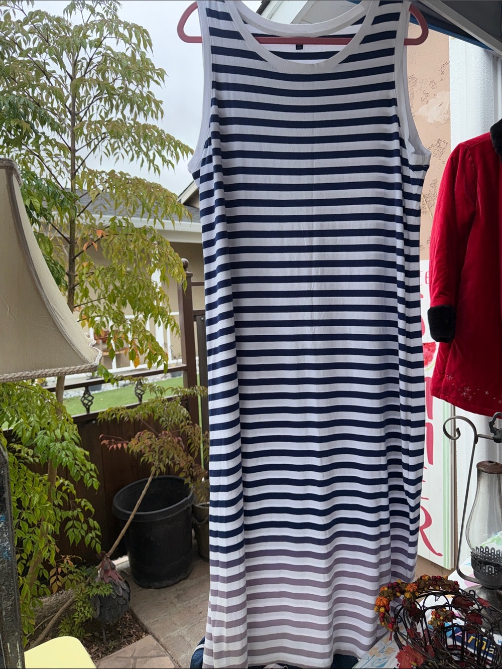 Nautica Navy and White Striped Sleeveless Tank Dress